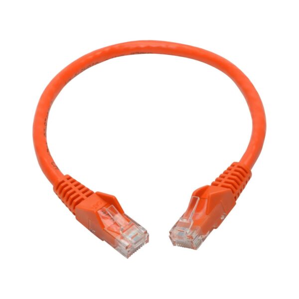 Tripp Lite series Cat6 Gigabit Snagless Molded (UTP) Ethernet Cable (RJ45 M/M), PoE, Orange, 1 ft. (0.31 m)