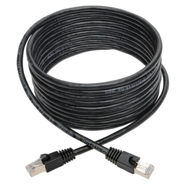 Tripp Lite series Cat6a 10G Snagless Shielded STP Ethernet Cable (RJ45 M/M), PoE, Black, 15 ft. (4.57 m)