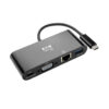 a26f5620679de6cb01dc4e81f11a4b19 Tripp Lite series USB-C Multiport Adapter, VGA, USB 3.x (5Gbps) Hub Port, Gigabit Ethernet and 60W PD Charging, Black