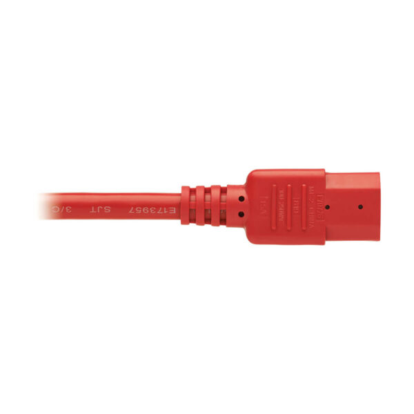 Tripp Lite series Heavy-Duty PDU Power Cord, C13 to C14 - 15A, 250V, 14 AWG, 6 ft. (1.83 m), Red