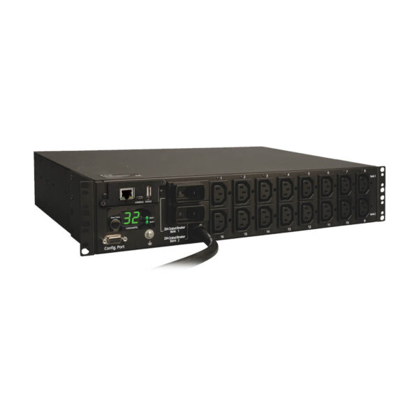 Eaton 7.4kW Single-Phase Switched PDU, LX Interface, 230V Outlets (16-C13), IEC-309 Blue 230V 32A, 3.6m Cord, 2U Rack-Mount, TAA