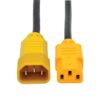 Tripp Lite series PDU Power Cord, C13 to C14 - 10A, 250V, 18 AWG, 4 ft. (1.22 m), Yellow