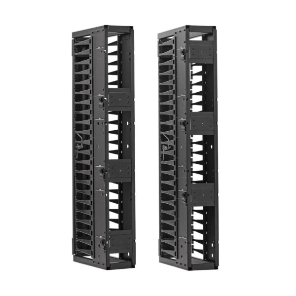 Tripp Lite series High-Capacity Vertical Cable Manager - Deep Double Finger Duct with Cover, Single Sided, 6 in. Wide, Black, 7 ft. (2.2 m)