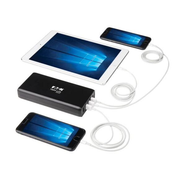 Tripp Lite series USB-IF Certified Multi-Device USB Charger, 110W Total, 1x USB-C PD 3.0 PD port (86W) and 4x USB-A Auto-sensing ports