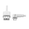 a372d825e7ee1f1e0464a9fe76f1fe53 Tripp Lite series USB-A to Right-Angle Lightning Sync/Charge Cable, MFi Certified - White, M/M, USB 2.0, 6 ft. (1.83 m)