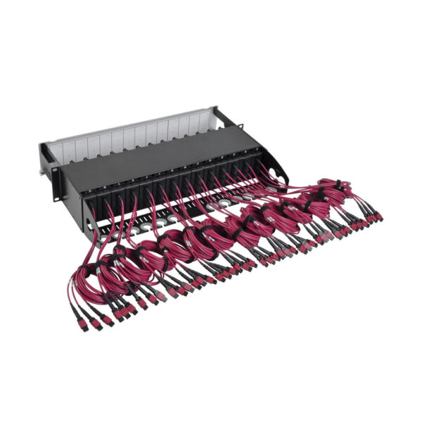 Tripp Lite 40/100Gb Fiber Breakout Patch Panel, 42 MTP QSFP to 168 LC Duplex OM4 50/125 Multimode Ports, 2U - N48K-42M8L168-B