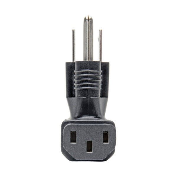 Tripp Lite series Computer Power Cord Adapter, NEMA 5-15P to Down Angle C13 - 10A, 125V, Black