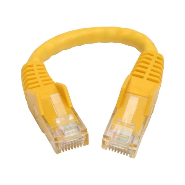 a3aed72a6ece40162ed72cabea6a4e77 Tripp Lite series Cat6 Gigabit Snagless Molded (UTP) Ethernet Cable (RJ45 M/M), PoE, Yellow, 6-in. (15.24 cm)