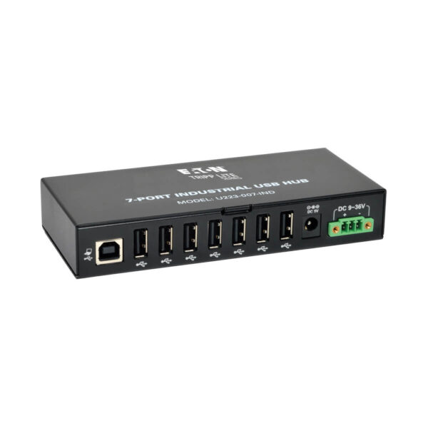Tripp Lite series 7-Port Industrial-Grade USB 2.0 Hub - 15 kV ESD Immunity, Metal Housing, Mountable