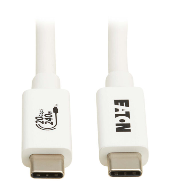 Tripp Lite series USB4 20Gbps Cable (M/M) - USB-C, 4K 60 Hz, 240W PD Charging, White, 2 m (6.6 ft.)