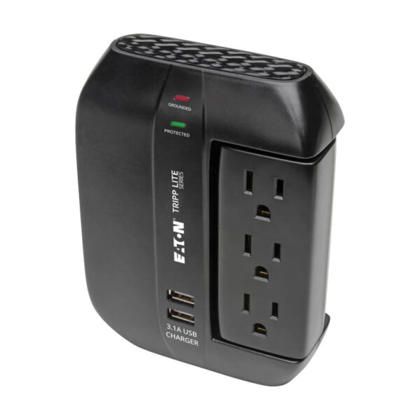 a3d55faea70e96ceb099eee8aa1e1e8e Tripp Lite series Protect It! 6-Outlet Surge Protector with 3 Rotatable Outlets – Direct Plug-In, 1200 Joules, 2 USB Ports
