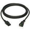 Tripp Lite series Safe-IT Antibacterial Hospital-Grade Power Cord, 5-15P to C13 - Green Dot, 13A, 125V, 16 AWG, Black, 6 ft. (1.8 m)