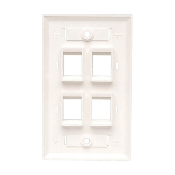 a40bdc18e9a8226e181de5f231bd1ccd Tripp Lite series 4-Port Keystone Faceplate, Single Gang, ID Labels, White, TAA