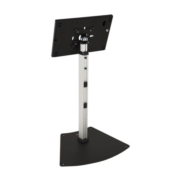 a430e11967bfc47442e326583289e931 Tripp Lite series Secure Tablet Mount Floor Stand, Height-Adjustable, Black/Silver