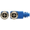 Tripp Lite series M12 X-Code Cat6a 10G F/UTP CMR-LP Shielded Ethernet Cable (Right-Angle M/M), IP68, PoE, Blue, 5 m (16.4 ft.), TAA