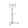 a452852d0b265b1185f74604a038c755 Tripp Lite series Premier Rolling TV Cart for 37” to 70” Displays, Frosted Glass Base and Shelf, Locking Casters, White