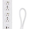 Tripp Lite series Safe-IT UL 1363 Medical-Grade Power Strip, 6 Hospital-Grade Outlets, USB Charging, Safety Covers, Antimicrobial, 2 ft. Cord