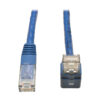 Tripp Lite series Up-Angle Cat6 Gigabit Molded UTP Ethernet Cable (RJ45 Right-Angle Up M to RJ45 M), Blue, 3 ft. (0.91 m)