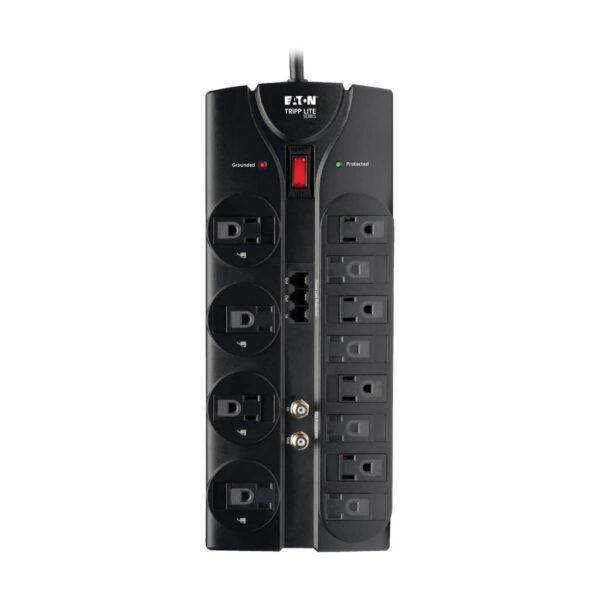 Tripp Lite series Protect It! 12-Outlet Surge Protector, 8 ft. (2.43 m) Cord, 2880 Joules, Tel/Modem/Coaxial Protection