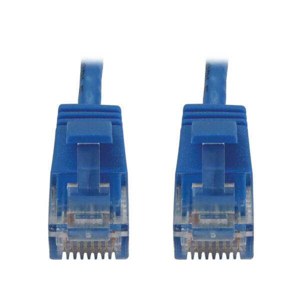 a4d2cd587f3f8b5d17e8ede5162e6cd6 Tripp Lite series Cat6a 10G Snagless Molded Slim UTP Ethernet Cable (RJ45 M/M), PoE, Blue, 6 in. (15 cm)