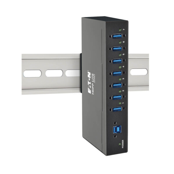 Tripp Lite series 7-Port Industrial-Grade USB 3.x (5Gbps) Hub - 20 kV ESD Immunity, Metal Housing, Mountable