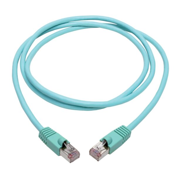 a4f75debd4248ccbb0712900464cfb8a Tripp Lite series Cat6a 10G Snagless Shielded STP Ethernet Cable (RJ45 M/M), PoE, Aqua, 5 ft. (1.52 m)
