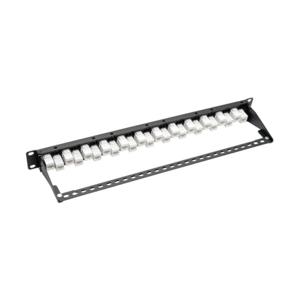 a552060fabdb216f6b9165c17242d71e Tripp Lite series 24-Port 1U Rack-Mount Cat6a Offset Feed-Through Patch Panel with Cable Management Bar, RJ45 Ethernet, TAA