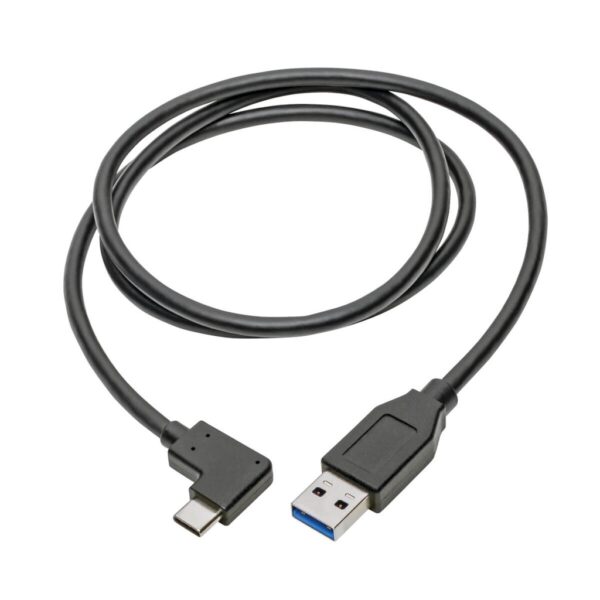 a556143e33e5d2bad3ba1df465c90436 Tripp Lite series USB-C to USB-A Cable (M/M), Right-Angle C, USB 3.2 Gen 1 (5 Gbps), Thunderbolt 3 Compatible, 3 ft. (0.91 m)