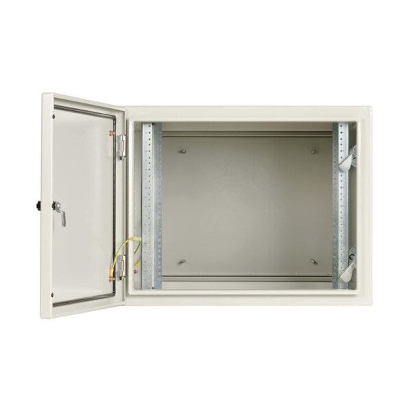 a59d5a88940032af1eb693aee3b147aa Tripp Lite series SmartRack Industrial Enclosure with Lock - NEMA 4, Wall Mount, Metal Construction, Hinged Back, 28 in. Depth, 9U, Gray
