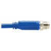 Tripp Lite series M12 X-Code Cat6a 10G F/UTP CMR-LP Shielded Ethernet Cable (M12 M/RJ45 M), IP68, PoE, Blue, 5 m (16.4 ft.), TAA