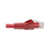 Tripp Lite series Cat6 Gigabit Snagless Molded (UTP) Ethernet Cable (RJ45 M/M), PoE, Red, 6-in. (15.24 cm)