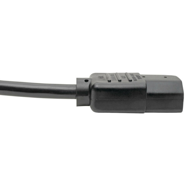 Tripp Lite series Piggyback Extension Cord, NEMA 5-15P/5-15R to C13 - 13A, 125V, 16 AWG, 6 ft. (1.83 m), Black