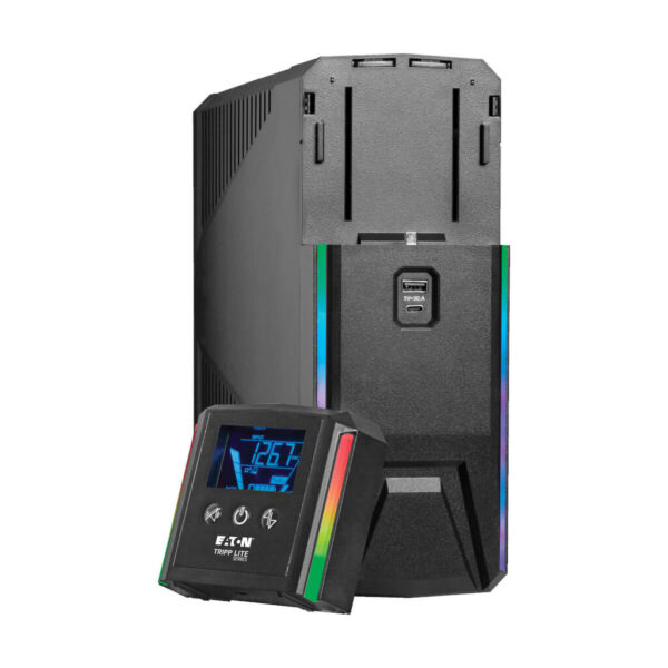 Tripp Lite series 1500VA 900W 120V Pure Sine Wave Gaming UPS Battery Backup - LCD, AVR, RGB LEDs, USB Charging, Power Saving