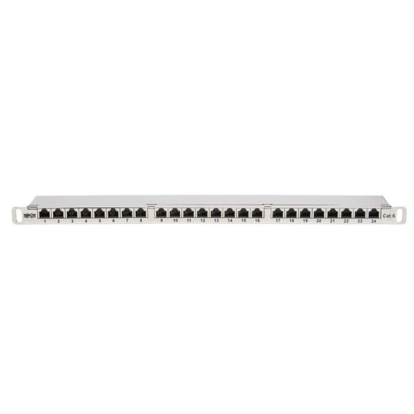 Tripp Lite series Cat5e/Cat6 24-Port Patch Panel - Shielded, Krone IDC, 568A/B, RJ45 Ethernet, 0.5U Rack-Mount, TAA