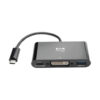 Tripp Lite series USB-C to DVI Adapter with USB 3.x (5Gbps) Hub Port and PD Charging, Black