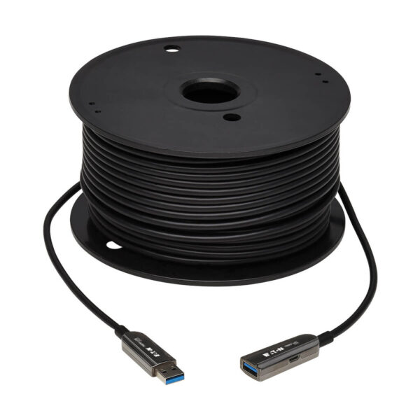 a71515be1493c25a13ed9f9603f25439 Tripp Lite series USB 3.2 Gen 1 CL3-Rated Fiber Active Optical Cable (AOC) - Extension/Repeater, A M/F, Black, 50 m (164 ft.)