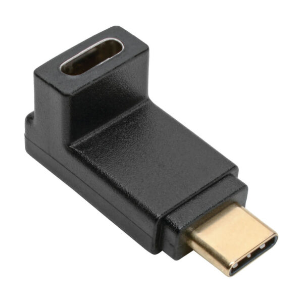a76b50734f4223299eabd576478dd142 Tripp Lite series USB-C Right Angle Adapter (M/F) , USB 3.2 Gen 2 10 Gbps, Thunderbolt 3 Compatible, 60W PD Charging, 4K/30 Hz Video