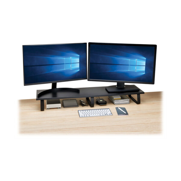 Tripp Lite series Extra-Wide Dual-Monitor Riser for Desk, 39 x 10 in. - Wood, Black