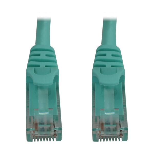 a7dfde5a3ab4b39aec1eae89aa0e8c48 Tripp Lite series Cat6a 10G Snagless Molded UTP Ethernet Cable (RJ45 M/M), PoE, Aqua, 6 ft. (1.8 m)