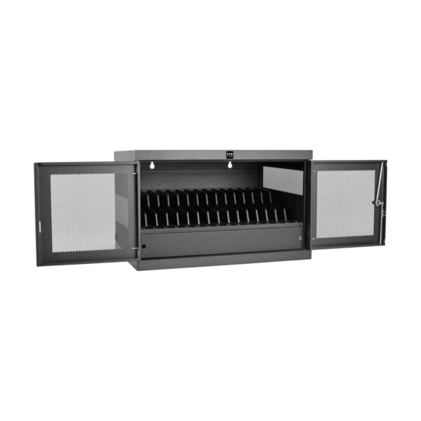 Tripp Lite series 16-Device USB Charging Station Cabinet with Sync for iPad and Android Tablets, Wall-Mount and Cart Options, Black