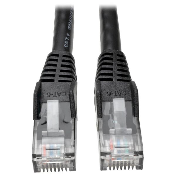 Tripp Lite series Cat6 Gigabit Snagless Molded (UTP) Ethernet Cable (RJ45 M/M), PoE, Black, 50 ft. (15.24 m)
