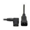 Tripp Lite series Power Extension Cord, Right-Angle C13 to C14 PDU Style - 10A, 250V, 18 AWG, 2 ft. (0.61 m), Black