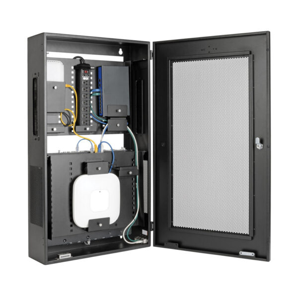 a8fdbf7f045bfd793a417e767ef5d533 Tripp Lite series SmartRack 3U Low-Profile Vertical-Mount Switch-Depth Wall-Mount Structured Wiring Enclosure, Adjustable Equipment Brackets