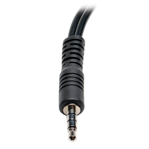 Tripp Lite series 3.5 mm 3-Position to 3.5 mm 4-Position Audio Headset Splitter Adapter Cable (2xF/M), 6 in. (15.2 cm)