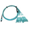 a9263521cc7d380473482d8e1443cf51 Tripp Lite series 400G Multimode 50/125 OM4 Plenum Fiber Optic Breakout Cable, 24F MTP/MPO-PC to (x4) LC Duplex (F/M), Aqua, 1 m