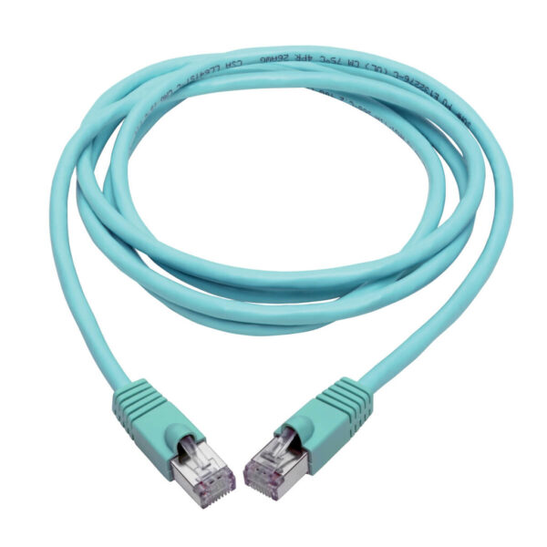 a93fb93e88472a9ab1bbe58fdef5c90d Tripp Lite series Cat6a 10G Snagless Shielded STP Ethernet Cable (RJ45 M/M), PoE, Aqua, 7 ft. (2.13 m)