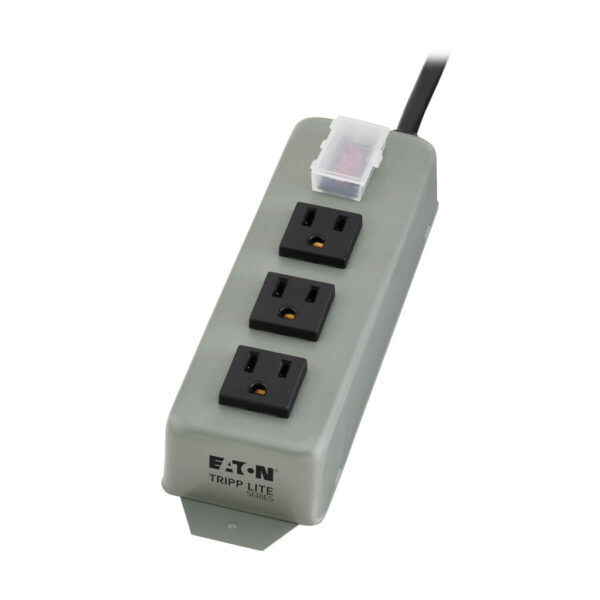 Tripp Lite series Industrial Power Strip, 3-Outlet, 6 ft. (1.8 m) Cord, NEMA 5-15P Plug, Switch Guard
