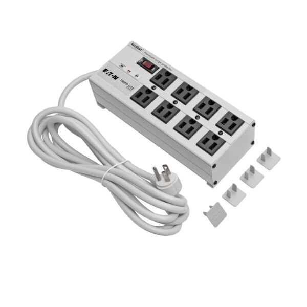 Tripp Lite series Isobar 8-Outlet Surge Protector, 25 ft. Cord with Right-Angle Plug, 3840 Joules, Diagnostic LEDs, Metal Housing