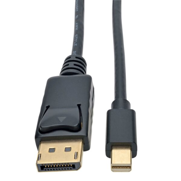 Tripp Lite series Mini DisplayPort to DisplayPort Adapter Cable, 4K 60Hz (M/M), DP Latching Connector, Black, 3 ft. (0.9 m)