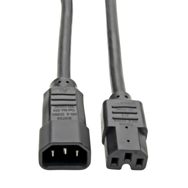 Tripp Lite series Power Cord C14 to C15 - Heavy-Duty, 15A, 250V, 14 AWG, 6 ft. (1.83 m), Black